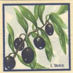 Serviette papier l'olive noire de 33 cm X 33 cm 3 plis